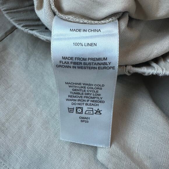 Quince European Linen Pull on Pants in Driftwood sz XS Small Spots - Picture 7 of 10